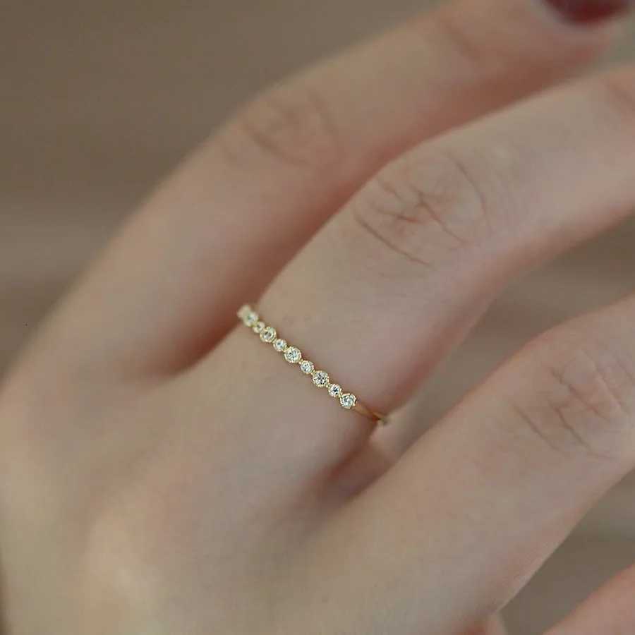 925 Sterling Silver Plating 14K Gold Sparkling Zircon Geometric Ring for Women Exquisite Sweet Party Wedding Jewelry Accessory y250730