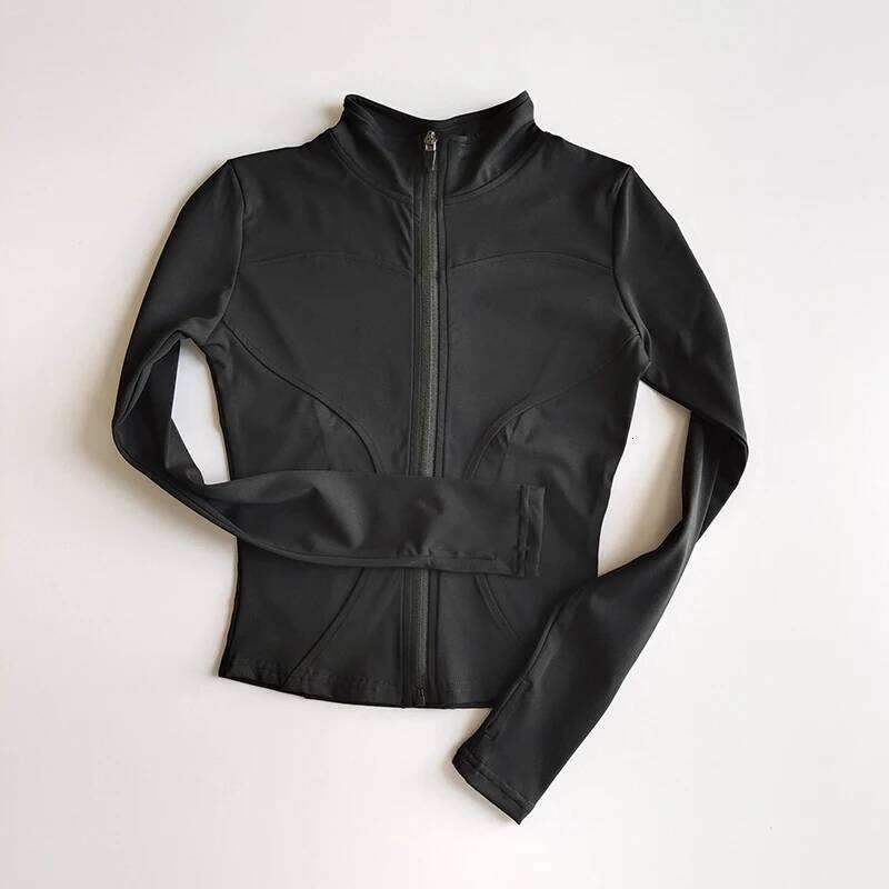 Outdoor Sports Long Sleeved Women Slim Yoga Clothes Quick Dry Zipper Cardigan Stand Up Collar Running Fiess Jacket Top