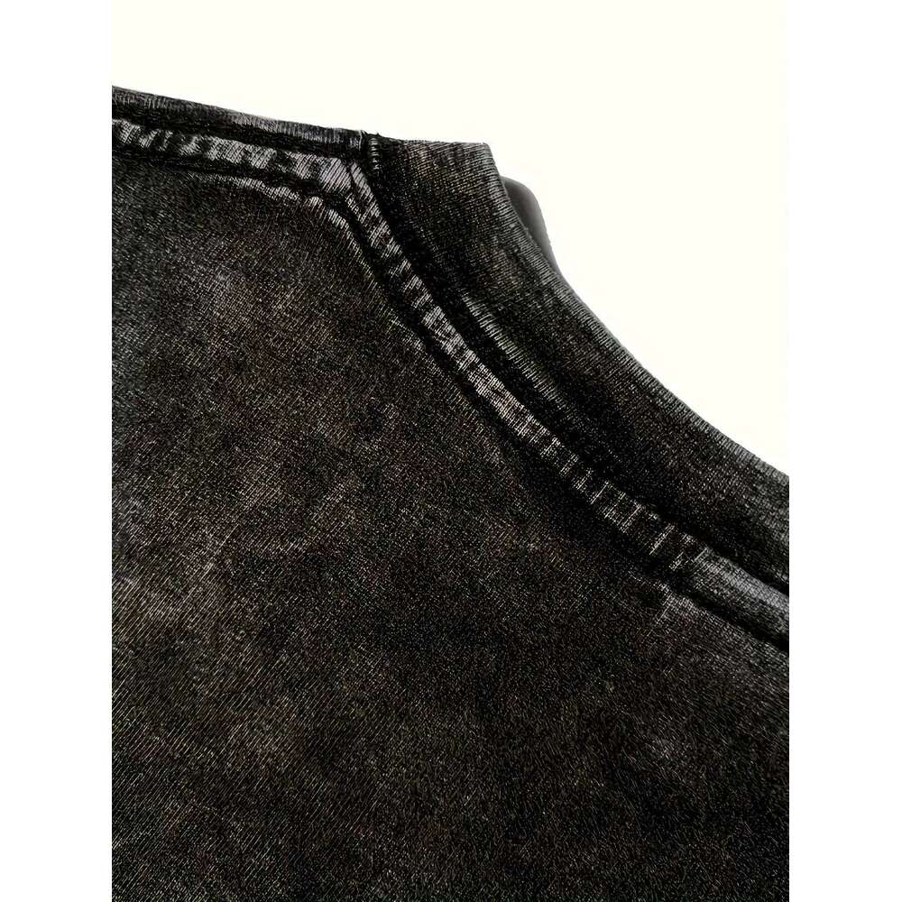 Men's T Shirt Rock Band Spiked Skull Graphic Print Oversized Vintage Washed Womens Short Sleeve Tee Top Y2k Clothing Summer 2025