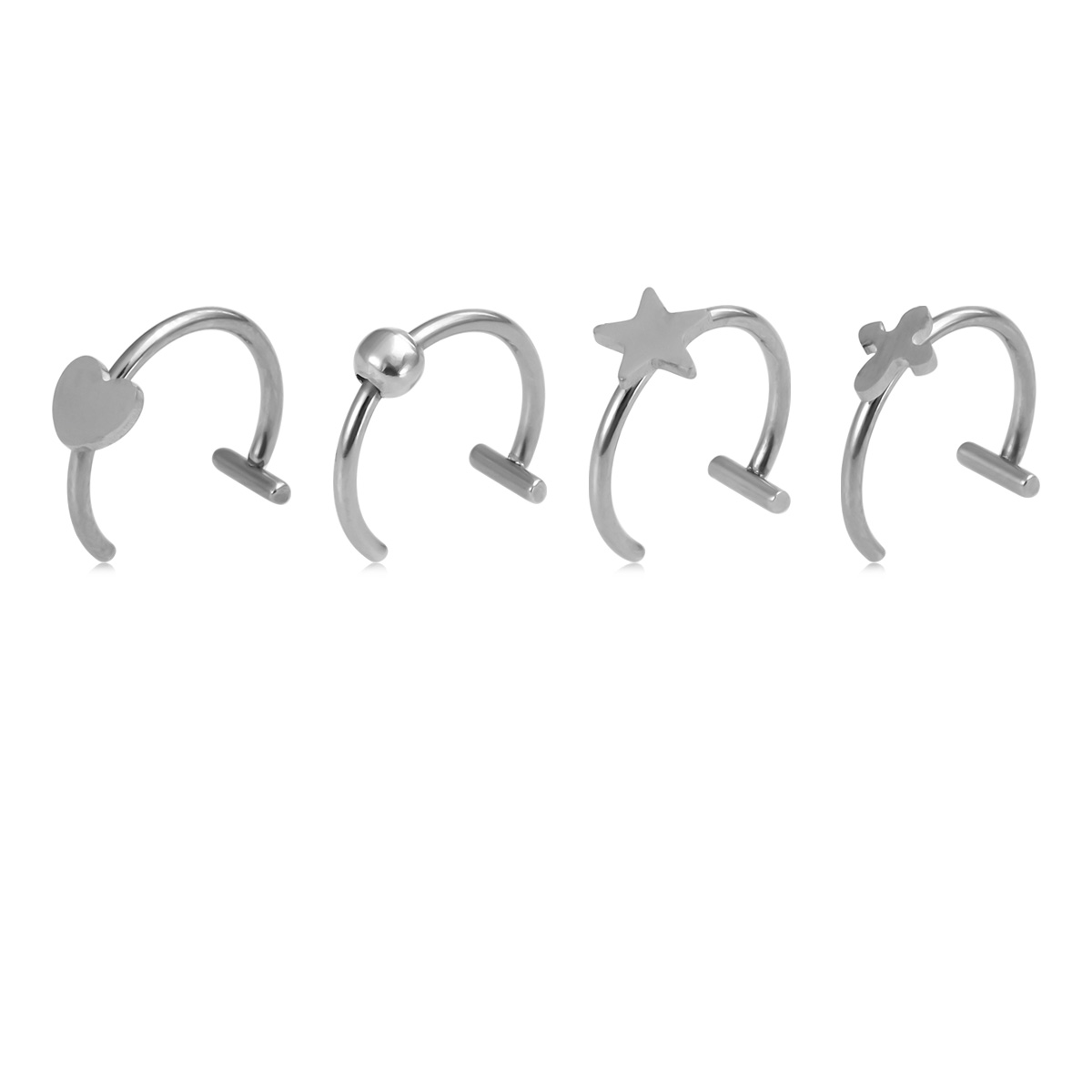 Love stainless steel cross lip ring, non perforated pentagram lip nail, human puncture jewelry, ear bone ring wholesale