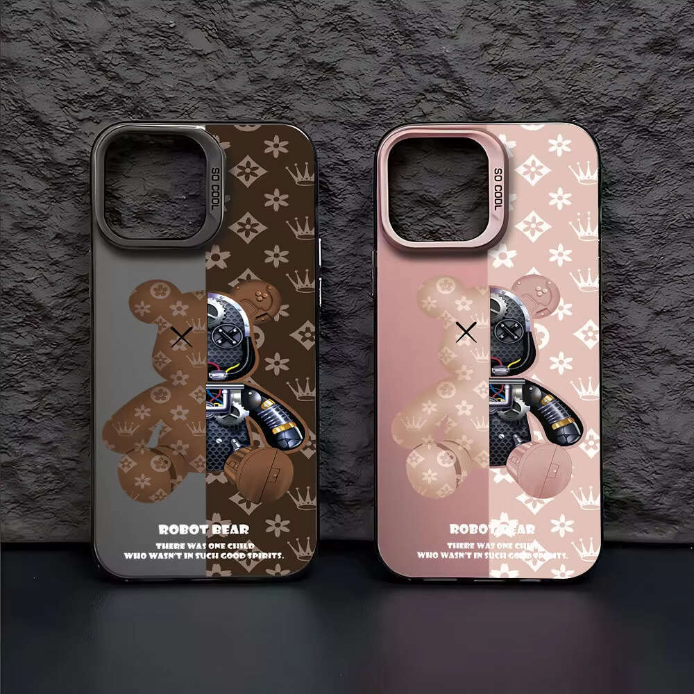 DHgadgets Trendy Mechanical Bear iPhone 17 Pro Case 16/15/14/13 Laser 12 Apple 11 Xs Max