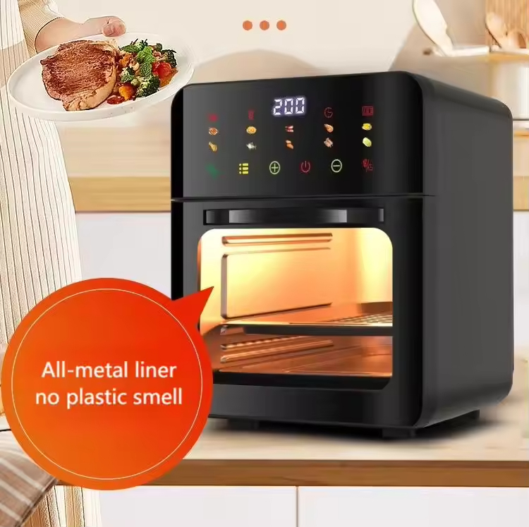 intelligent visual air fryer 15L 1350W cooking robot digital touch control oil free for dorm and house stainless steel new design electric fryer stove