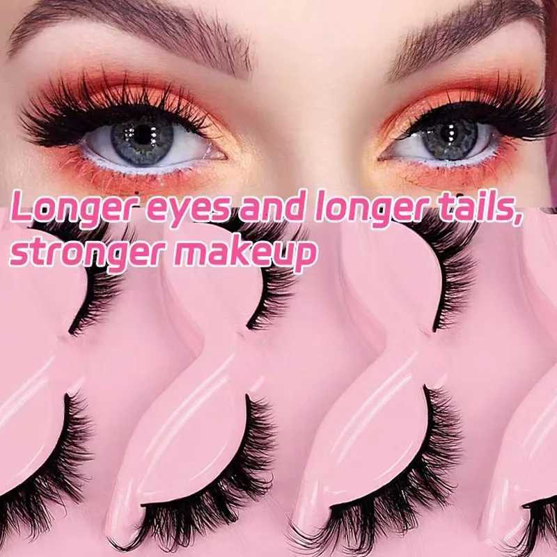 5/2 Pairs Cat Eye Lashes Faux Mink Eyelashes Winged End Eye Elongated Eyelashes Fake Lashes Soft Natural Long Full Strip Lashes Z250730
