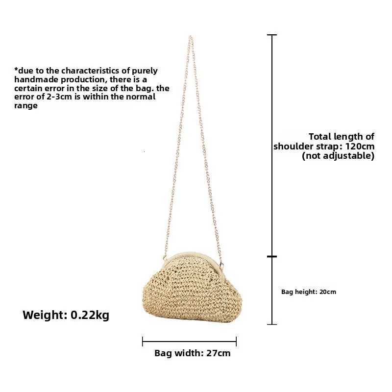 Summer New Straw Weaving Crossbody Bag Fashionable and Casual Shell Bag Womens Shoulder Bag with Excellent Texture Y250730