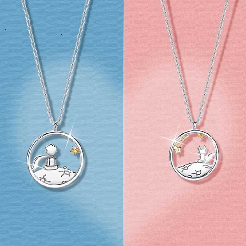 Fashion Creative Jewelry The Little Prince and Fox Couple Necklace Clavicle Chain Couple Pendant Party Gift Wedding Accessories Z250731 Z250910