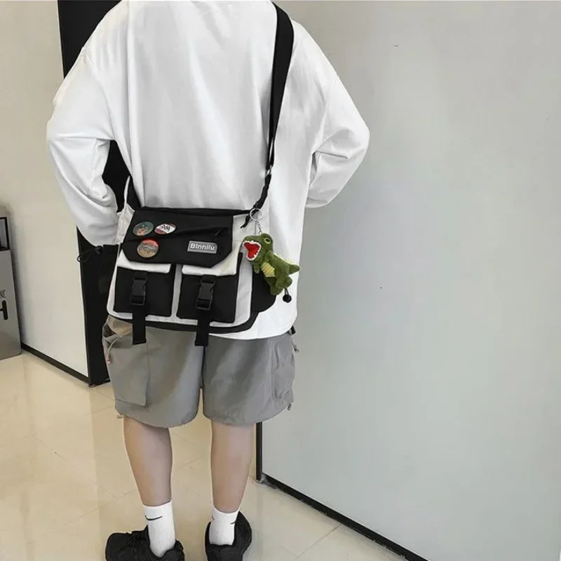 Harajuku Men Nylon Crossbody Bags for Women Messenger Bag Girls School Book Youth Canvas Handbags Shoulder Sac Bolsas 250725