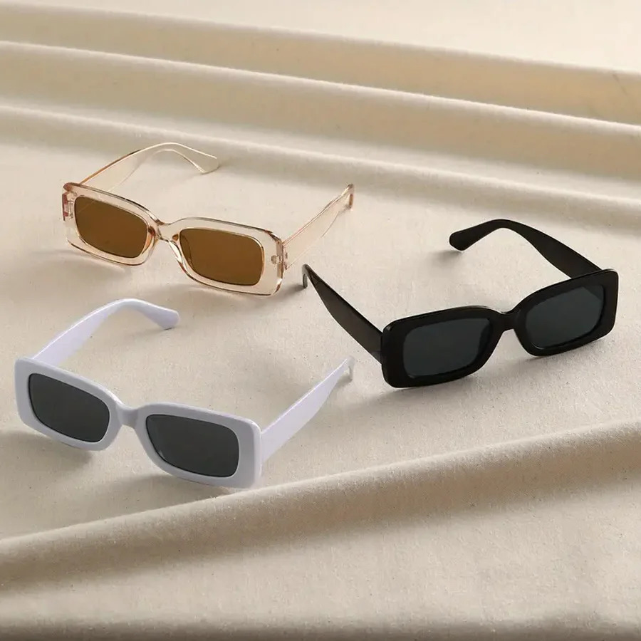 3PCS Square fashion Women Sunglasses Y2K Hip Hop Vacation Beach Party Decoration Glasses Men 250729