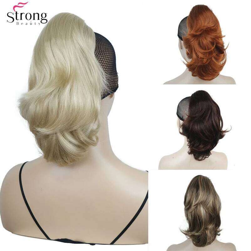 Strongbeauty 12" Curly Styled in Claw Ponytail Hair Extension Dual Use Synthetic Hairpiece 125g with a Jaw/claw Clip