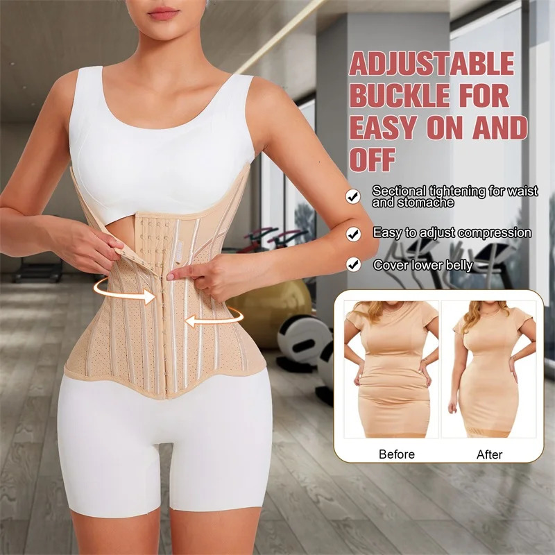 MiiOW U-shaped Waist Trainer Corset Women Shapers Lifted Waist Trainer Steel Bone Slimming Summer Breathable Womens Shapewear 250726