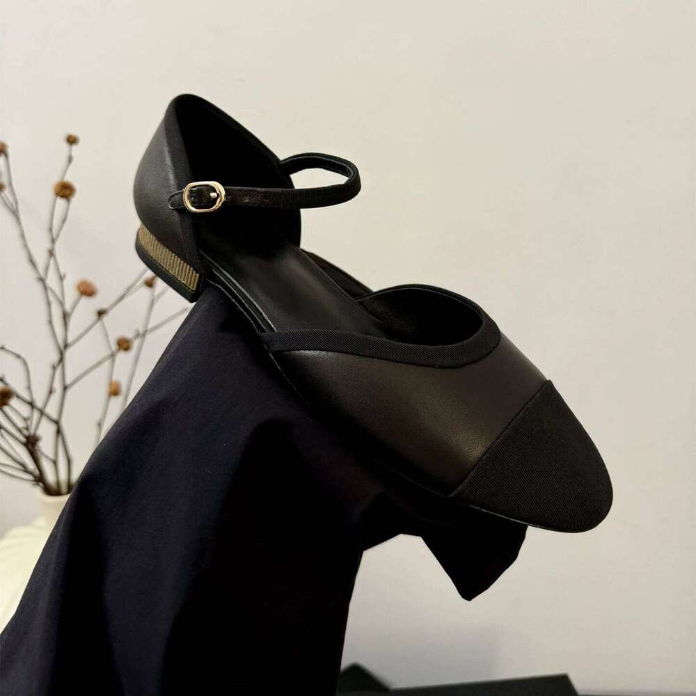 Women Size34-41 Genuine Leather Flats Mary Janes Low Heels Round Toe Buckle Strap Roman Designer Shoes Zapatillas De Mujer 835
