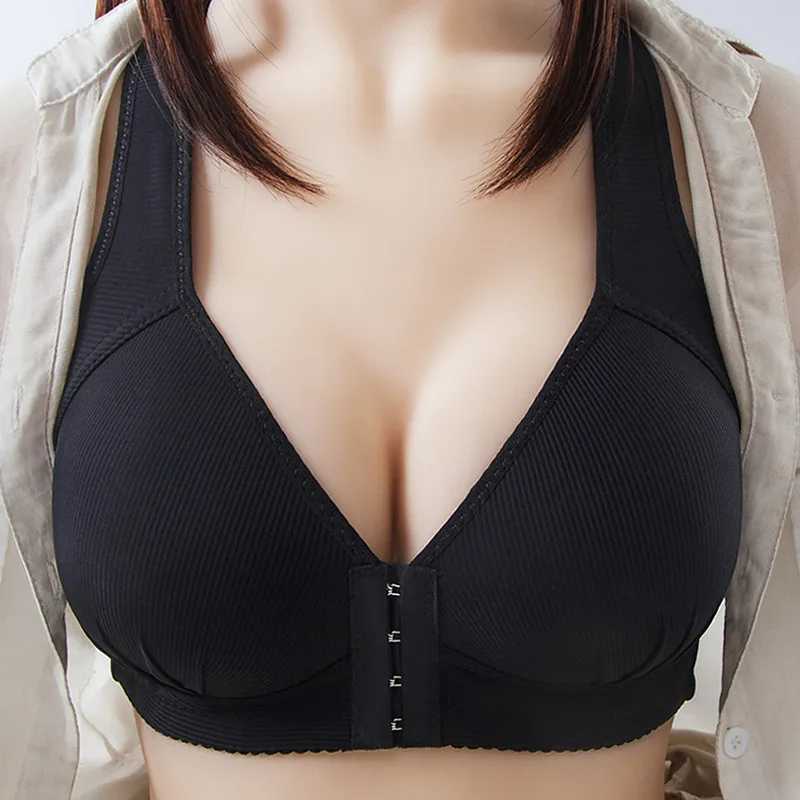 Large Size Front Buckle Seamless Bra Without Steel Ring Underwear V-shaped Bra Beautiful Back Receiving Breastfeeding For Ladies Z250730