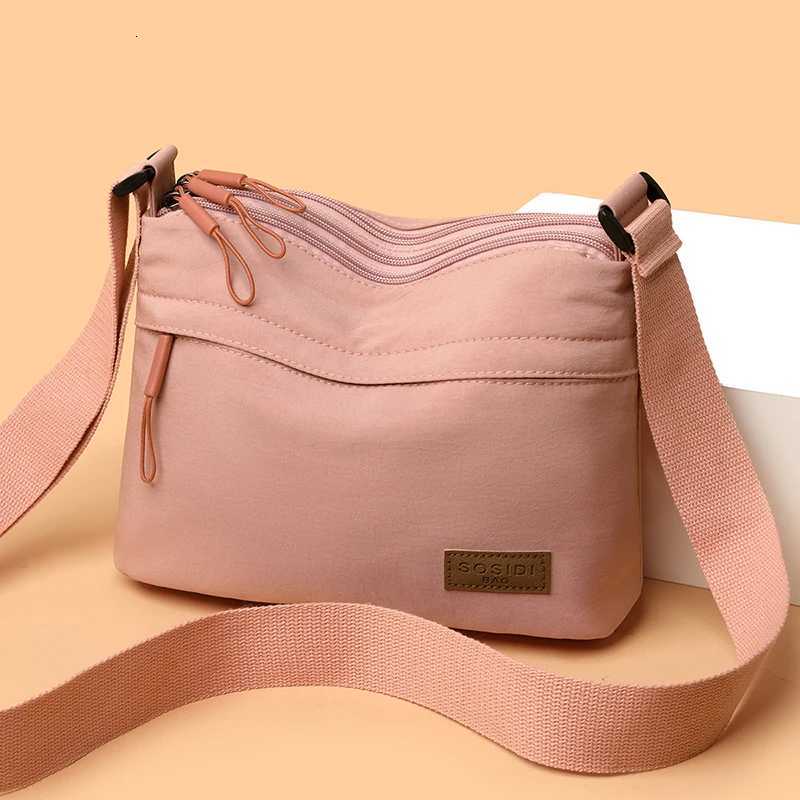 Polyester lightweight multi-layer large-capacity nylon bag for ladies casual water-resistant portable fashionable single-sh Y250730