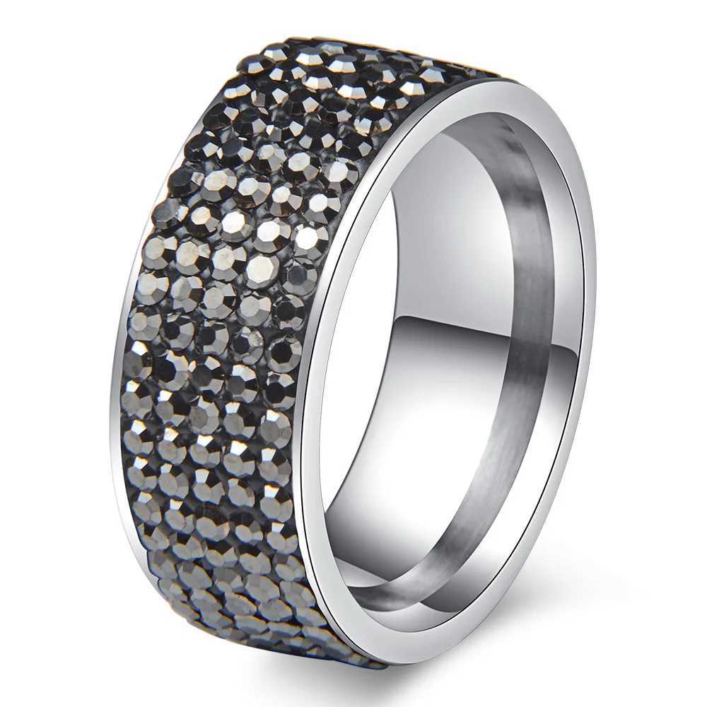 Chanfar High Quality Crystal Stainless Steel Ring Multicolor Women Elegant Finger Love Wedding Engagement Ring For Women Jewelry y250730