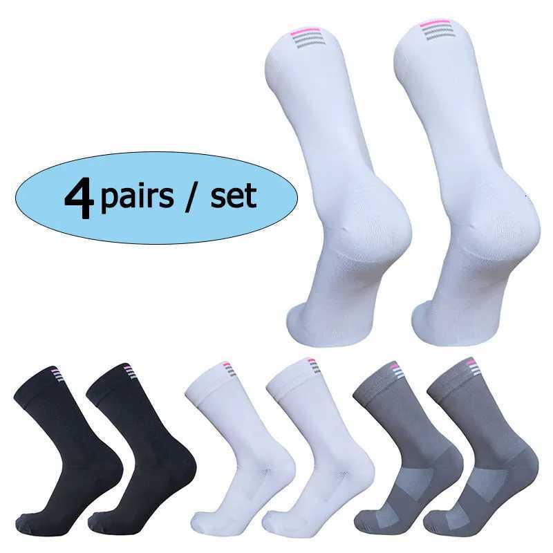 4 pairs 2-color RA men women mid-length cycling socks suitable for racing sports cycling highways bicycles Z250731