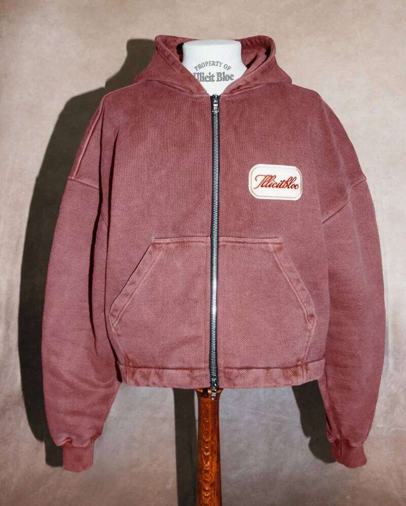 Fashion Trend New Solid Color Letter Patch Hooded Zipper Sweater Men Y2K Hip Hop Vintage Haruku Joker Couple Sports Hoodie