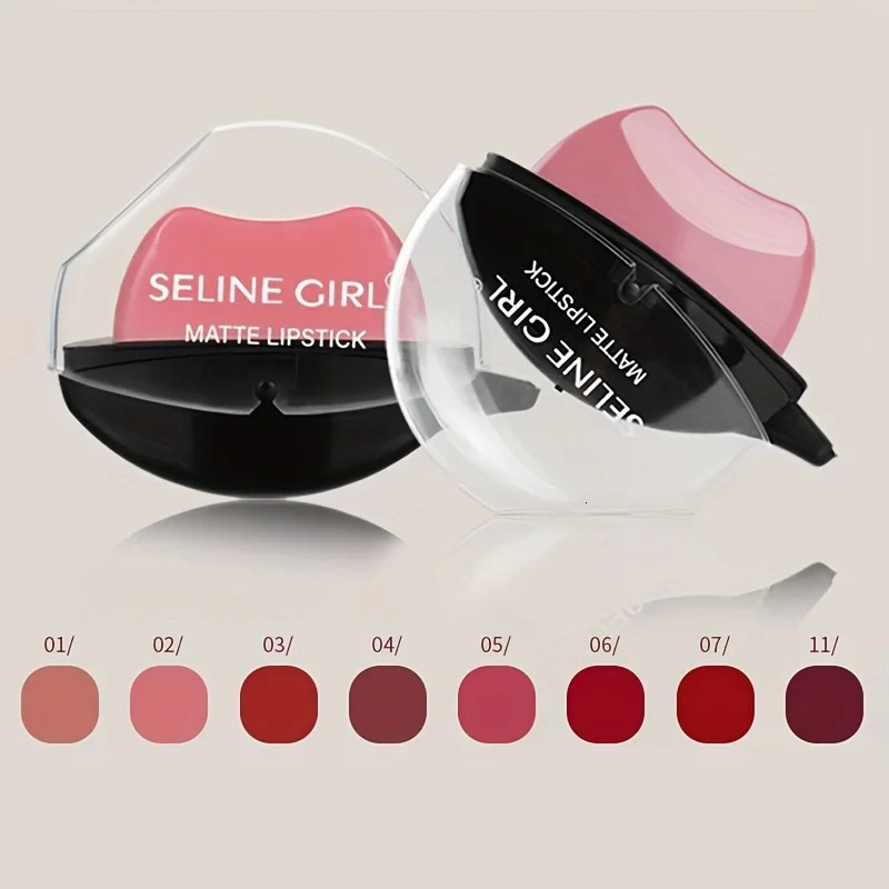 12 Colors Lip-Shaped Lipstick - Velvet Matte Finish Waterproof Smudge Proof Lipstick - Perfect Valentines Day Gift for Her 250730