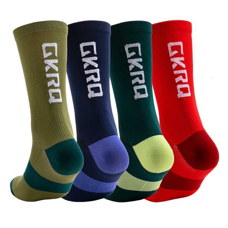 2pairs GKRQ New Cycling Socks Bike Nurse Compression Road Bike Running MTB Knee-high White Sports Funny Brand Black Z250731