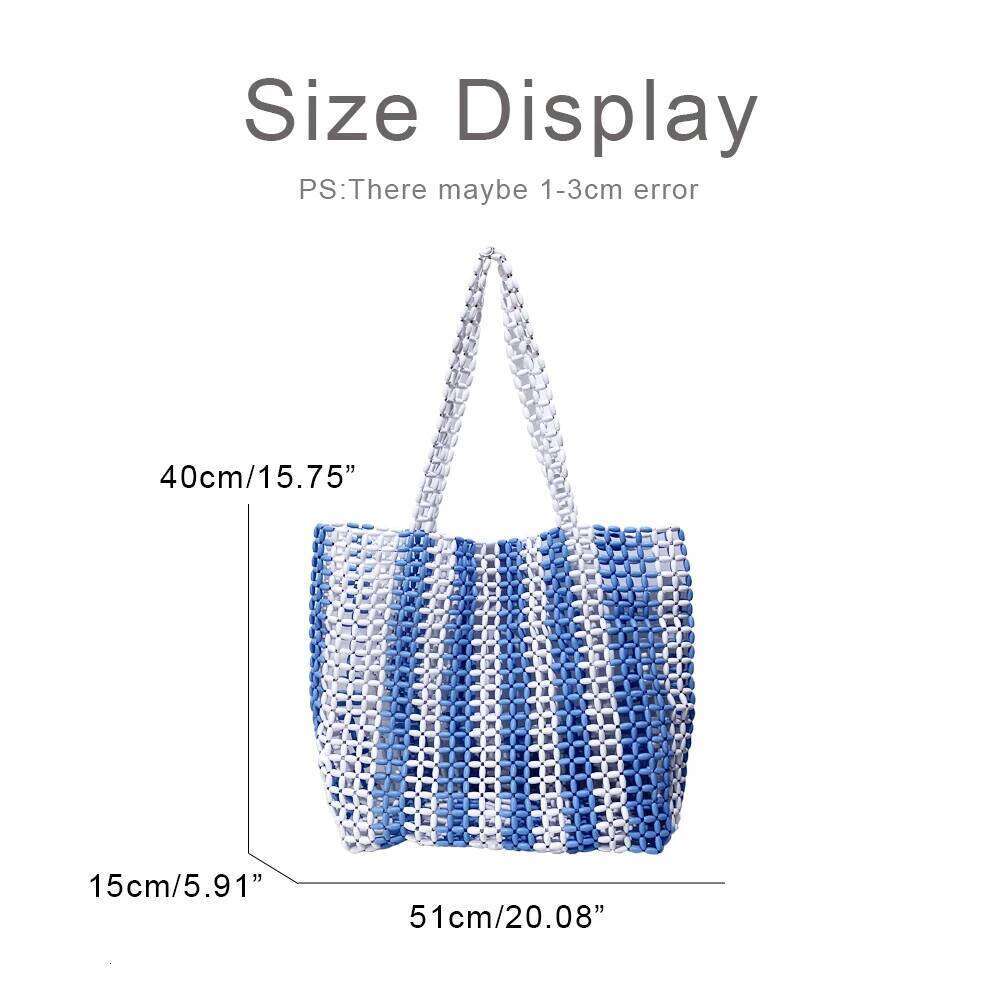 designer bagLuxury Bag Beach Rainbow Hollow Tote Bags For Women Designer Handbags And Purses 2025 New In Wood Hand-Woven Large Capacity Shoulder