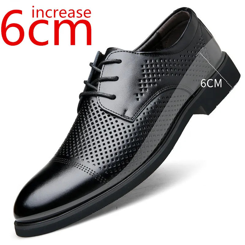 Height Increasing Shoes Men Taller Elevator 6CM Invisible Insole for Daily Mens Heighten Increased Wedding Oxfords Office Male 250730