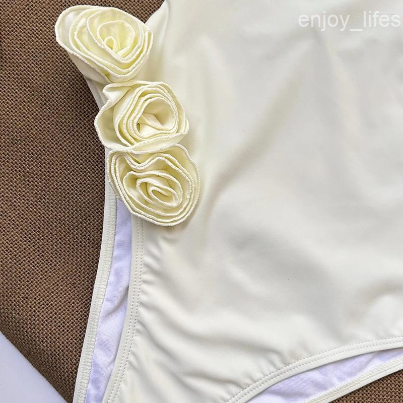 Womens Swimwear Sexy Rosette Choker One Piece Swimsuit Women Bathing Suit Beachwear Monokini Female Swimming Suits