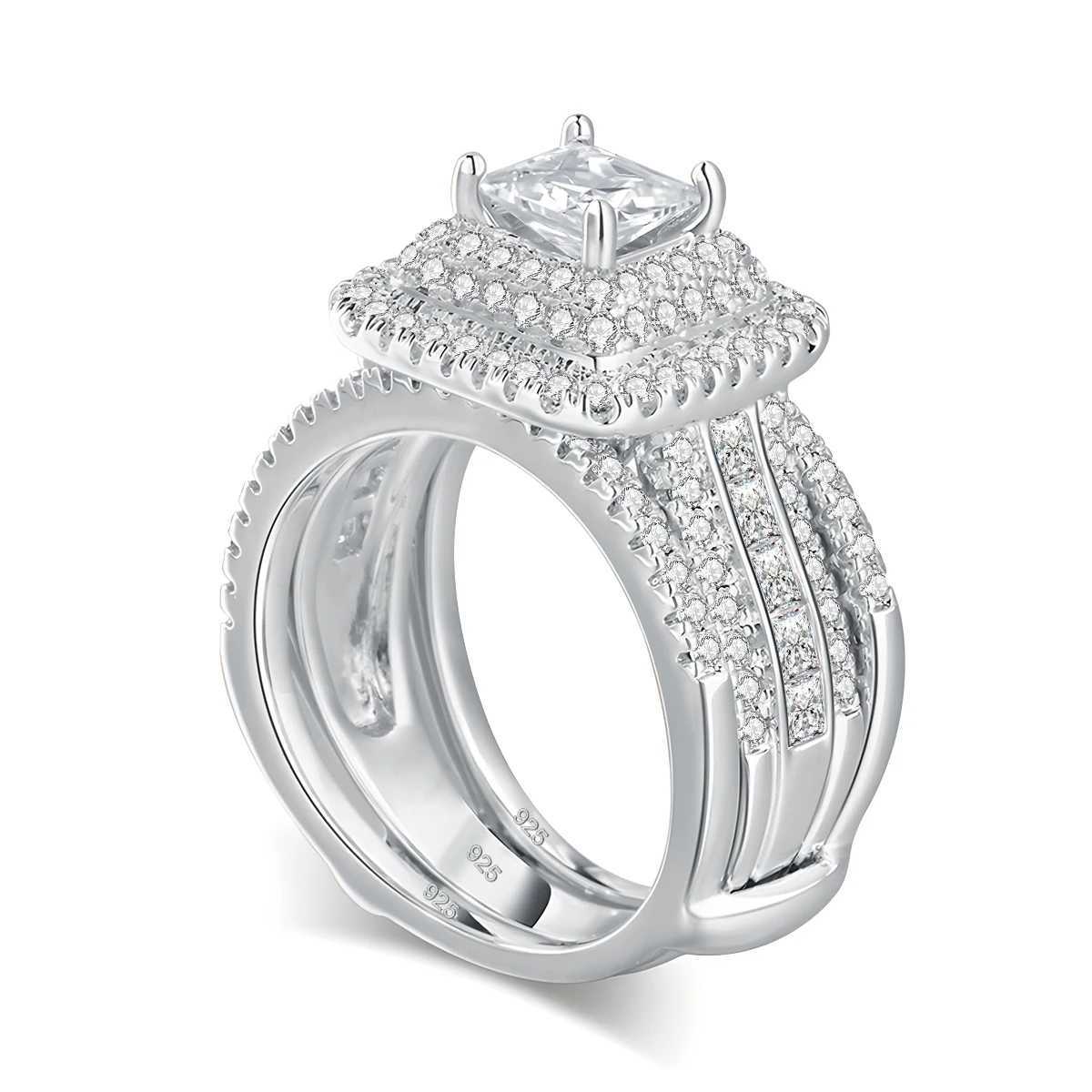 2PCS Moissanite Rings Set Certificate For Wedding 100% Silver 925 Luxury Brand Designer Engagement Jewelry For Women Wholesale y250730