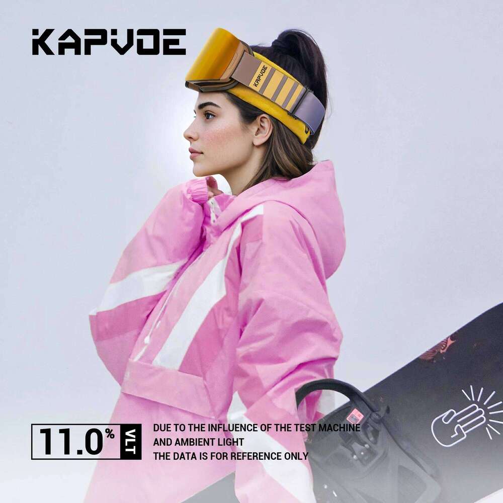 KAPVOE Outdoor Ski Men Snowboard Glasses Women Winter Snow Sunglasses Uv400 Magnetic Attraction Anti-Fog Skiing Goggles