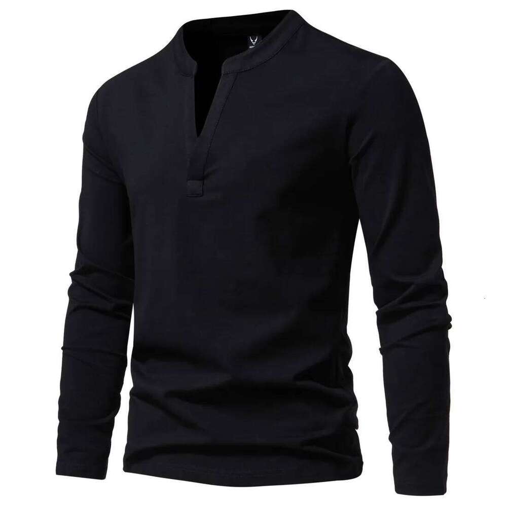 New Autumn Fashion Men's Shirt Solid Color Long-Sleeve Slim Fit Cotton Polo Casual Hip Hop Top Shirts 5XL