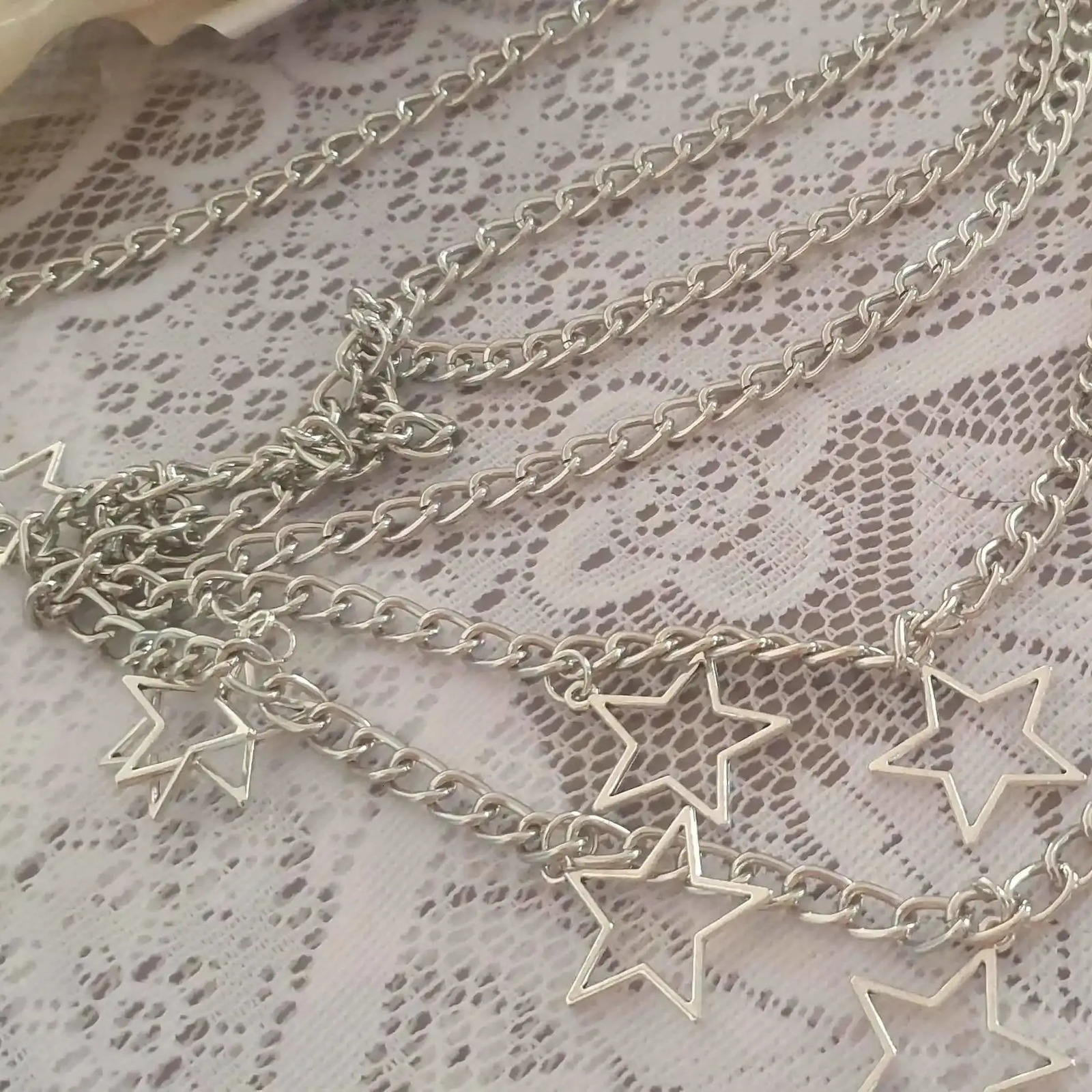 Punk Goth Steam Five-Pointed Star Waist ChainJK Accessory Skirt ChainSubculture Waist BeltY2K 250729