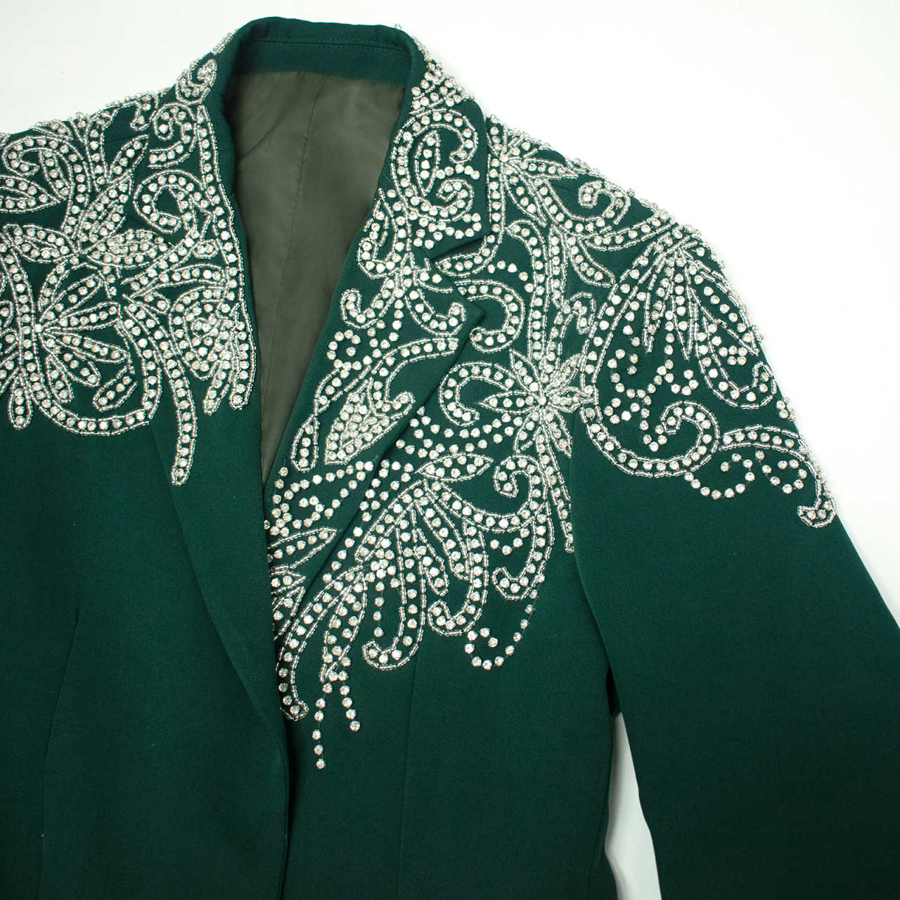 Exquisite Women Suits Plus Size Crystal Beading Ladies Jacket Formal Birthday Party Outfits 2 Pieces Customized