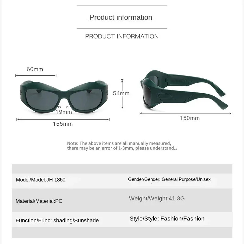 Steampunk Style Y2K cycling Sunglasse Men Trendy Ins Curved Shaped Glasses Personalized Technology Sports Sun Glasses 250729