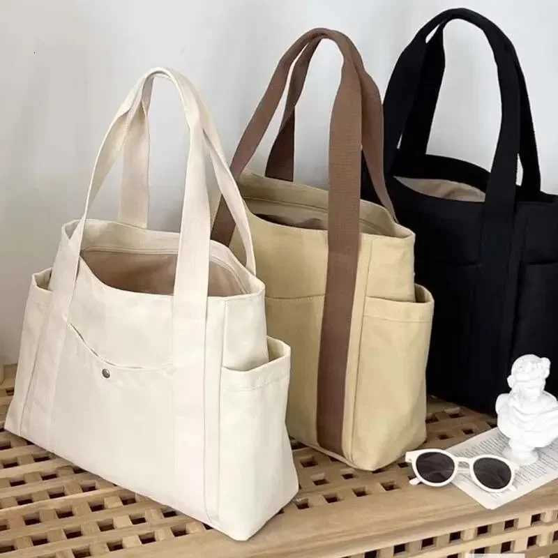Large Capacity Tote Canvas Bag for Work Outgoing High Appearance Commuting Versatile Art Student Clothing Book Shoulder Bag G250729