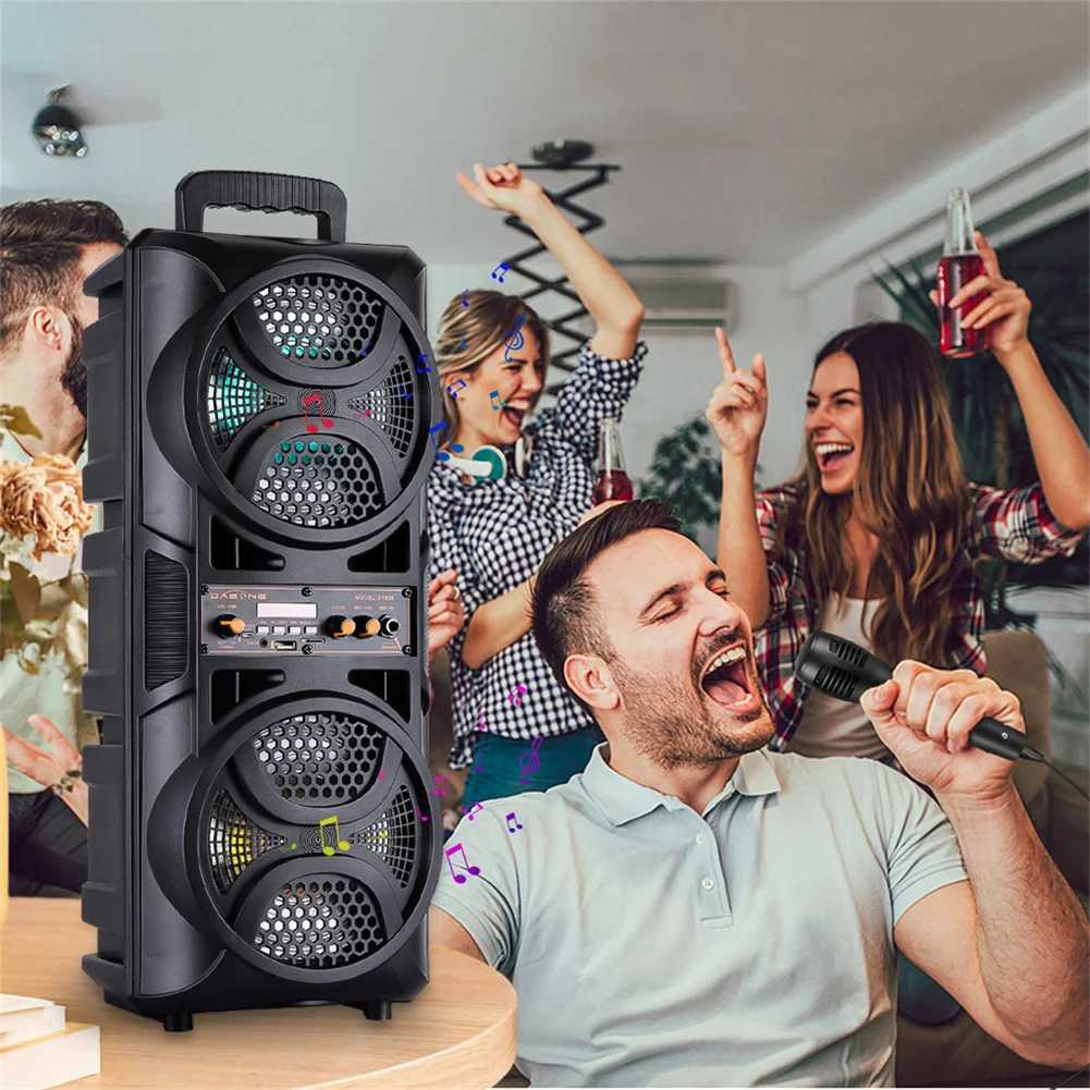 3000W Portable Speaker Subwoofer Heavy Bass Sound System Party DJ Karaoke Remote Microphone XJ250731