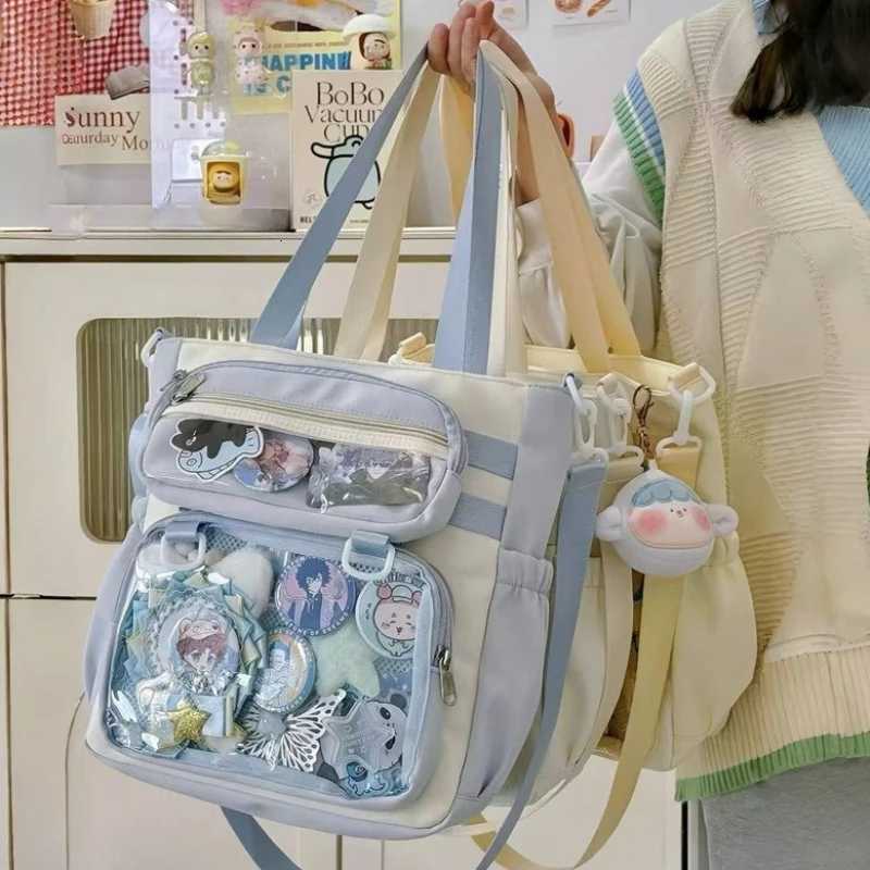 Japanese Transparent Ita Bag Handbag Women Anime Portable Large Capacity Girls Shoulder Tote Bag Nylon Crossbody Bags ItaBag G250729