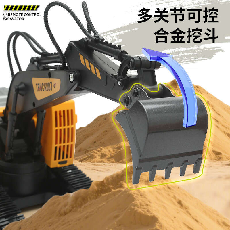 Large Alloy Car for Boys, Engineering Vehicle, Digger Remote Control Car, Excavator Toy