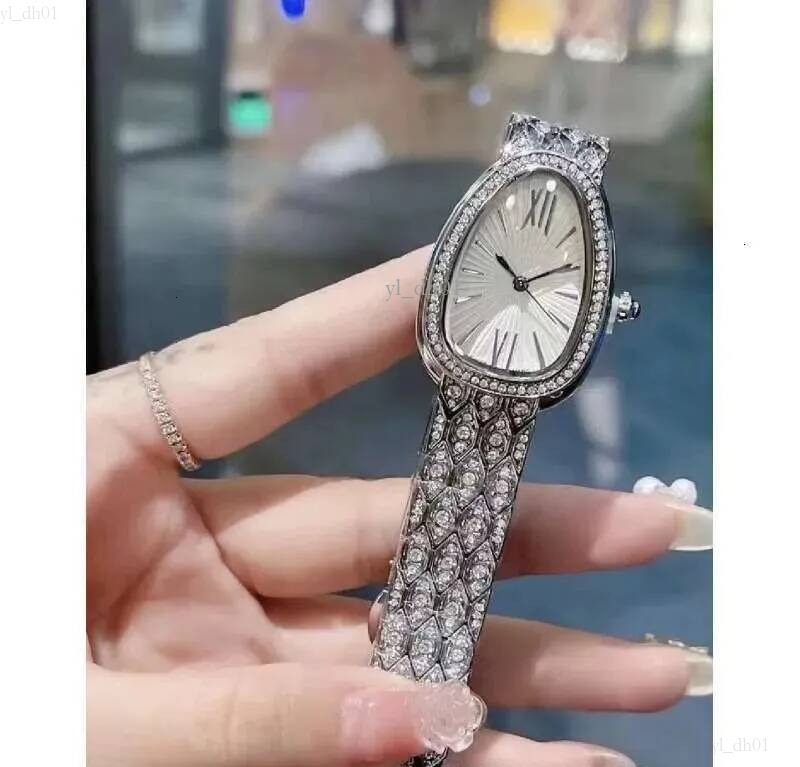 Snake Watch Designer Bulgariism Watches Brand Snakehead Full Diamond Classic Diamond Double Ring Versatile Quartz Watch Women Fashion Vintage Montre De Luxe e02