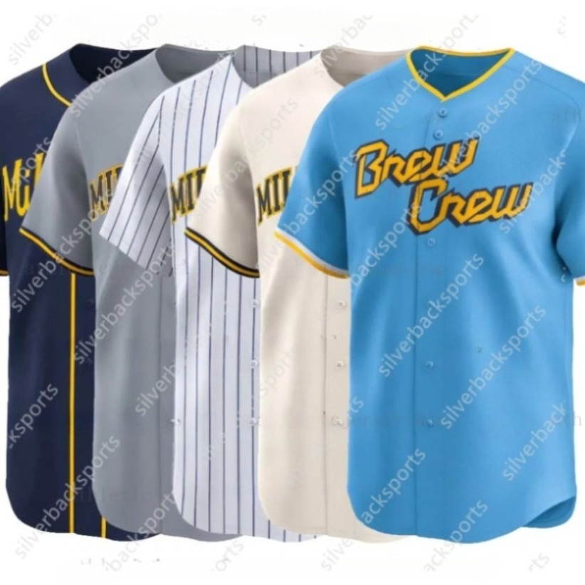11 Jackson Chourio MilwaukeeJerseys Christian Yelich William Contreras Rhys Hoskins Sal Frelick Custom Stitched Moisture-Wicking, Wear-Resistant