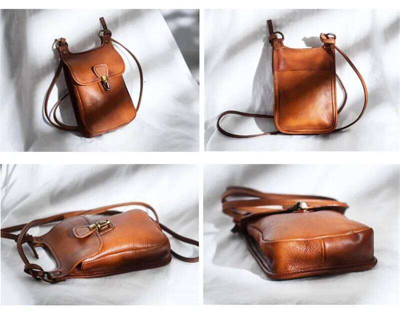 Luxury Designer Niche Natural Cowhide Ladies Mini Messenger Fashion Weekend Daily Mobile Phone Handheld Shoulder Bag