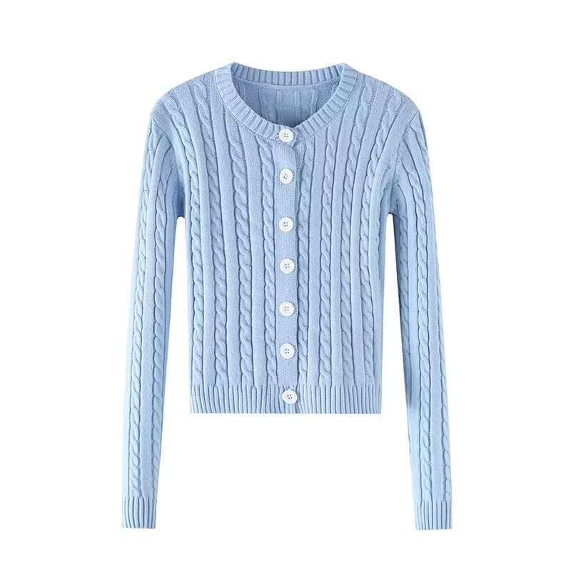 Designer Clothing 2025 Twisted Flower Chic Cardigan Sweater Woman Round Neck Long Sleeve Single Breasted Cotton Outerwear Autumn Casual Loose Sweaters