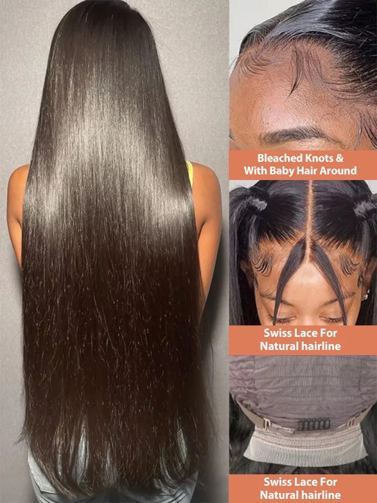 Wear and Go Glueless Wigs Human Hair Pre Plucked Pre Cut 13x4 Straight Lace Front Wigs Human Hair Wigs for Women No Glue Hd Lace