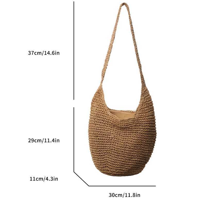 2024 New Grass Weaving Large Capacity Shoulder Bag for Womens Vacation Beach Travel Durable and Soft Hand Feel Y250730