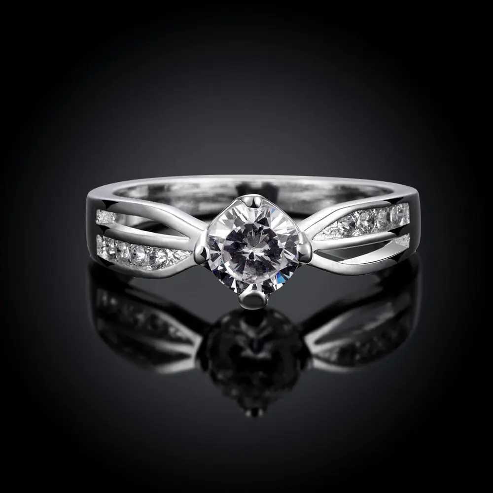 New Fashion 925 Sterling Silver 7-10# Fine Shiny Zircon Ring For Women Charm Luxury Wedding Party Favor Jewelry Wholesale y250730