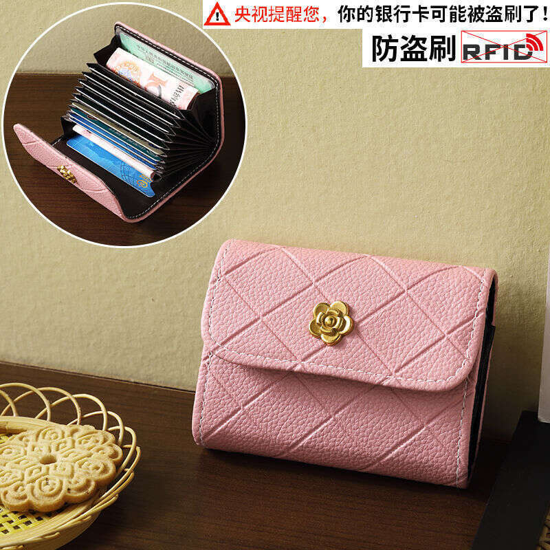 2023 Camellia Card Holder - Slim PU Wallet with 11/18 Card Slots in Black/Pink/Gray, Compact Money Organizer