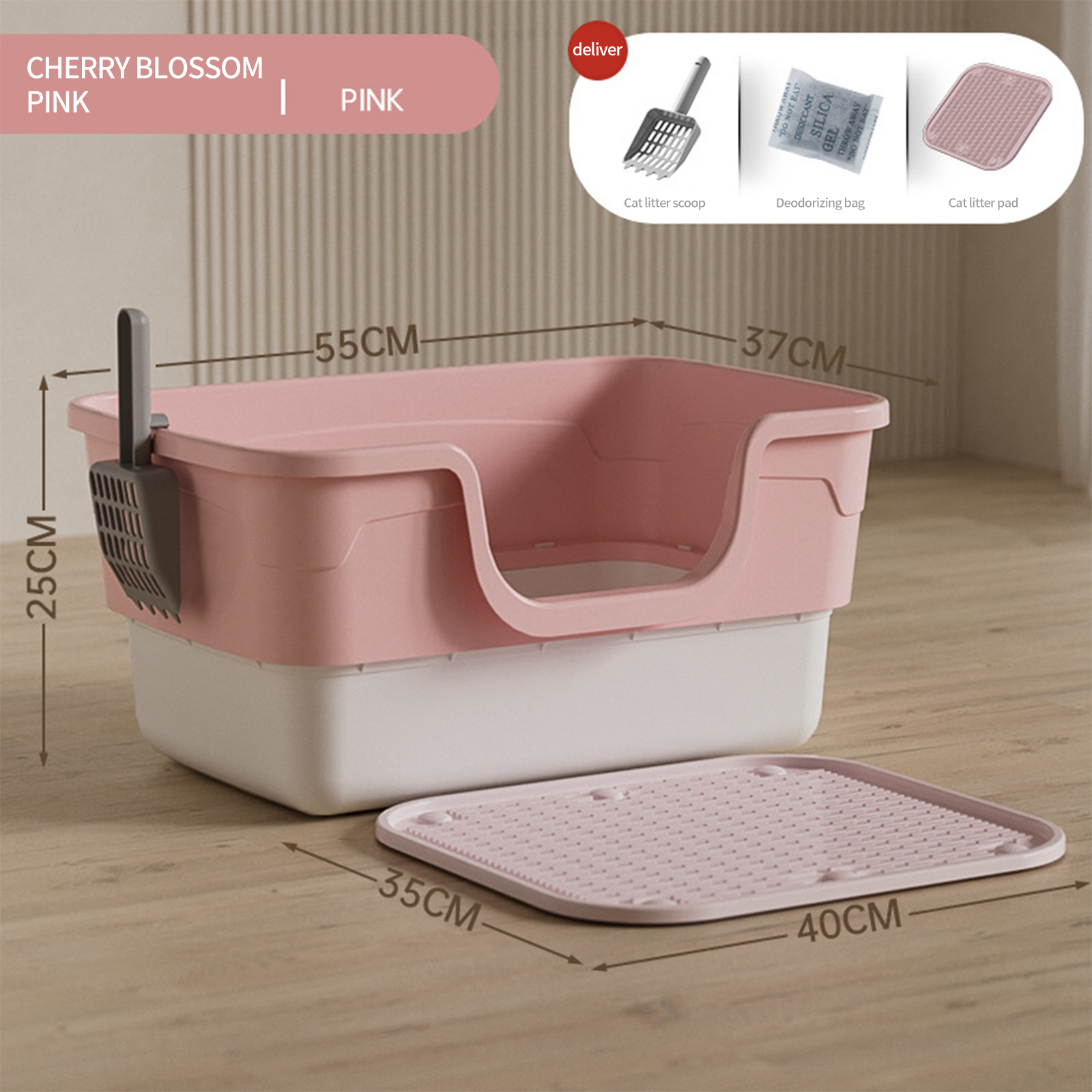 Source manufacturer provides wholesale cat litter box, oversized anti splash cat toilet, giant open fat cat litter box