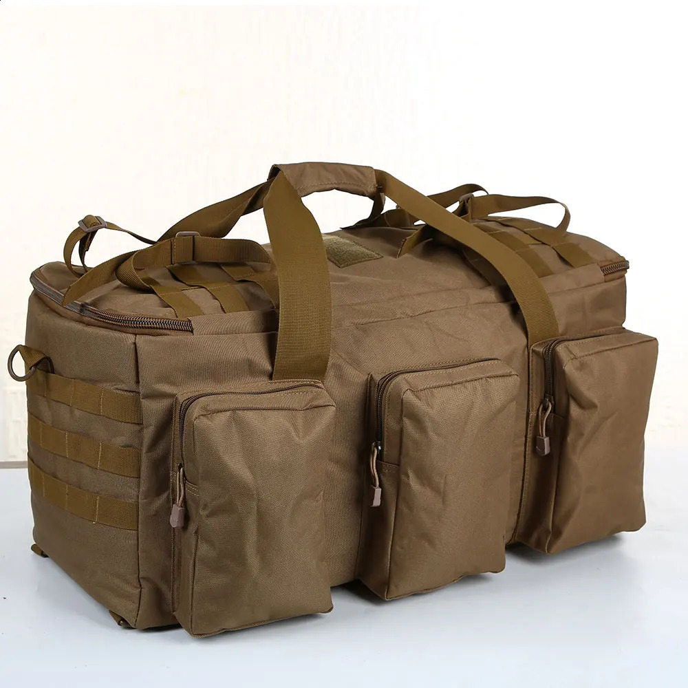55L Luggage Duffel Bag Camping Backpack Tactical Large Bags Mens Hiking Travel Mountaineering Trip Utility Gym Weekend Duffle 250729