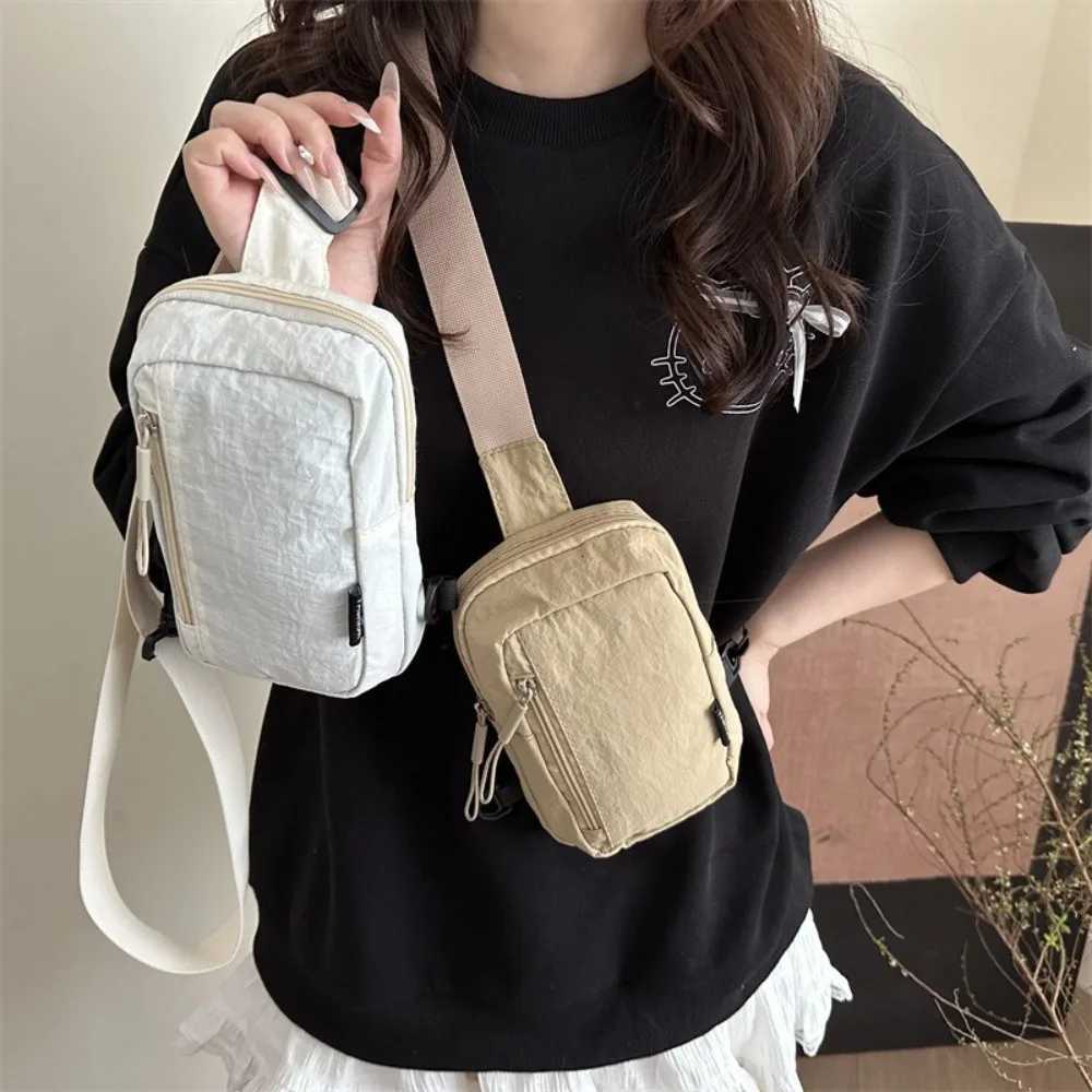 Couple Chest Bag Solid Color Shoulder Bag Adjustable Messenger Bag Phone Bag For Outdoor Travel Korean Style Sports Waist Bag Y250730