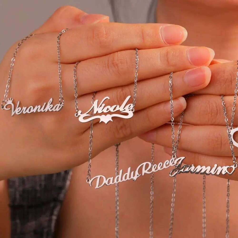 Custom Name Necklace Women Men Personalized Stainless Steel Jewelry Customized Pendant Family Gift For Girl Choker Chains