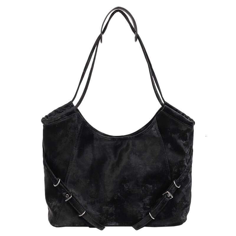 Head layer cowhide single shoulder tote bag, large capacity retro style handbag, fashionable and versatile commuting women's bag