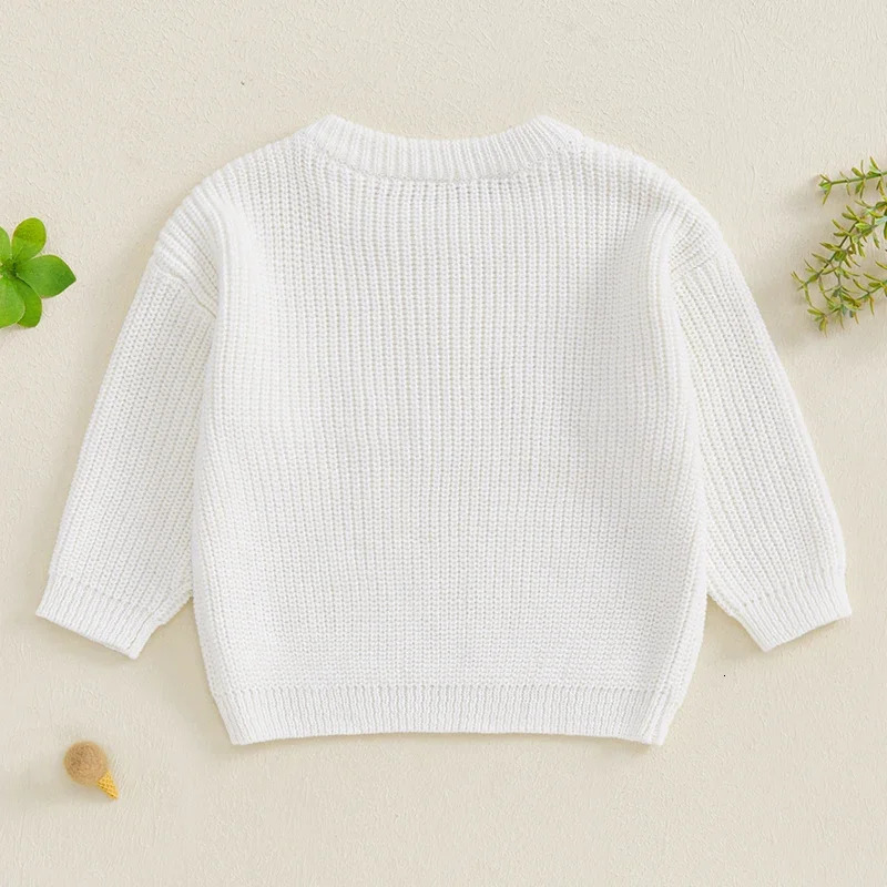 -08-02 Lioraitiin 0-3Y Baby Boy Girl Knit Sweater Letter Embroidery Crew Neck Long Sleeve Pullover Tops for Fall Winter 250731