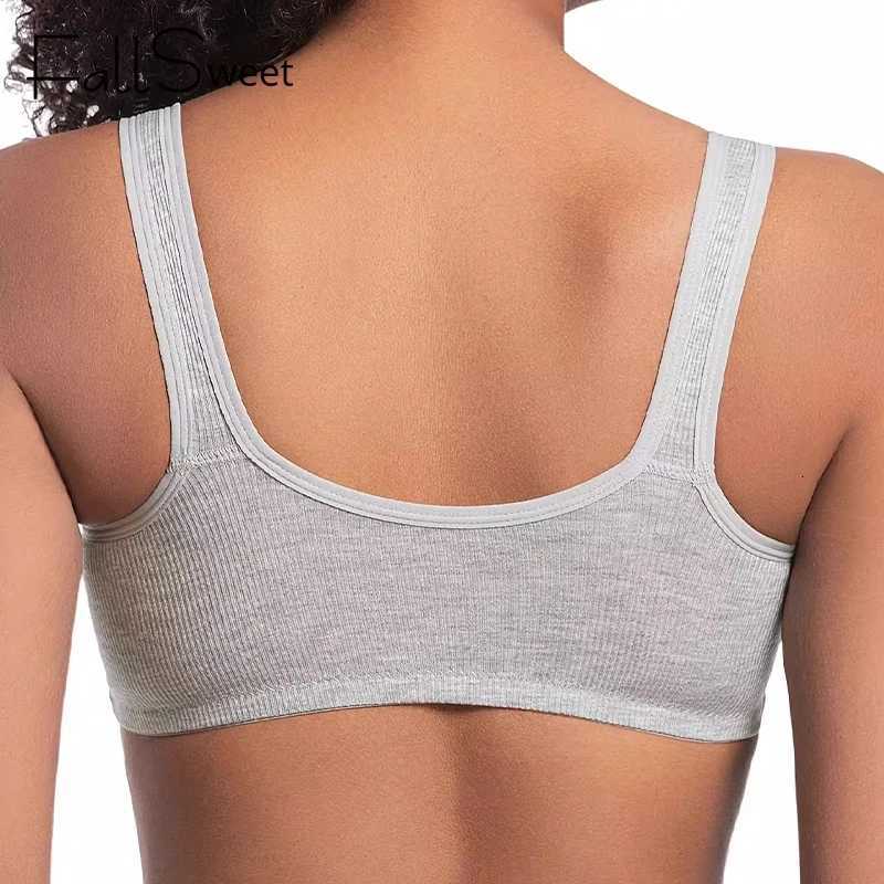 FallSweet Wire-Free Front Closure Bra for Women Seamless Full Coverage Bra Fixed Cups Large Size Comfort Underwear Mom Lingeries Z250730