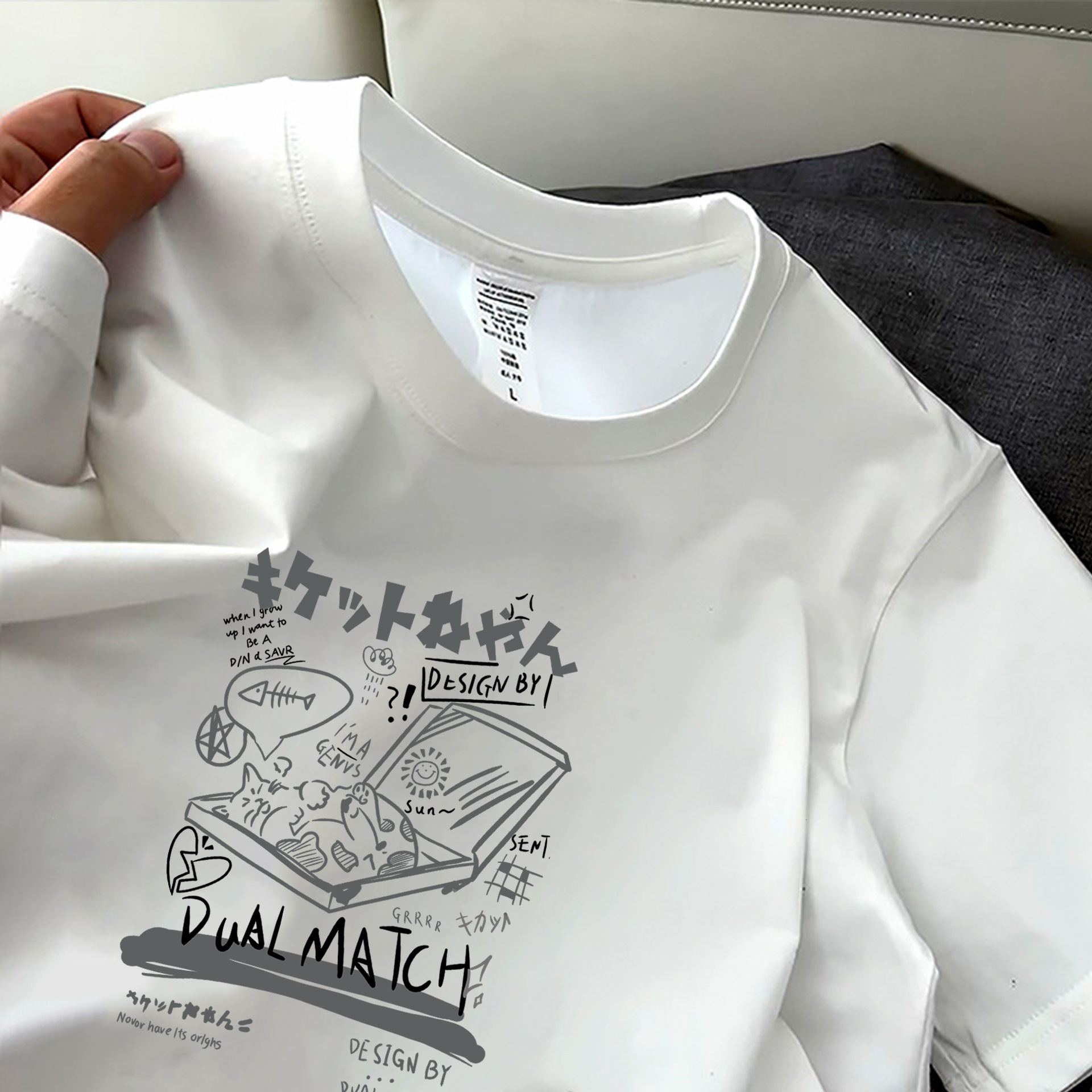 2525 pure cotton short sleeved T-shirt for men and women, solid color white round neck multifunctional bottom shirt, new designer T-shirt